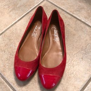 Shoes of Prey red suede flat. 6.5